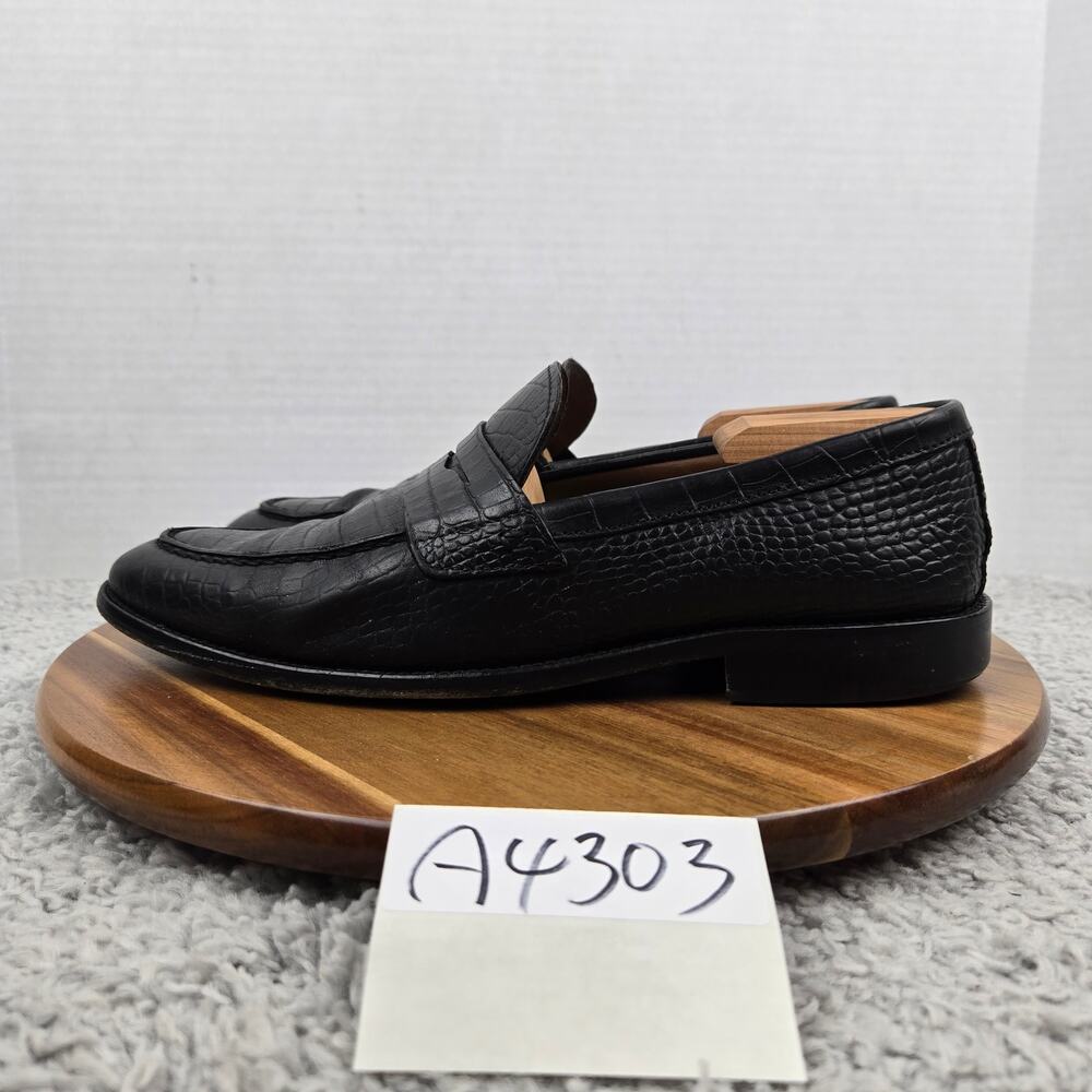 To Boot New York Men 8M Alki Black Alligator Embossed Leather Daily Penny Loafer